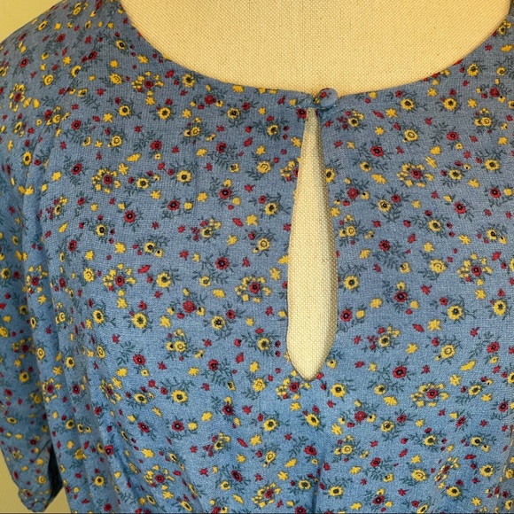 Madewell Tassel-Tie Mini Dress Calico Floral Blue - Picture 3 of 10